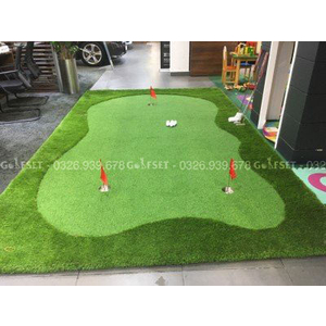 Thảm Tập Putt Golf Kích Thước 3M x 2M, 3 Hố Cờ, Tặng 5 Bóng Golf