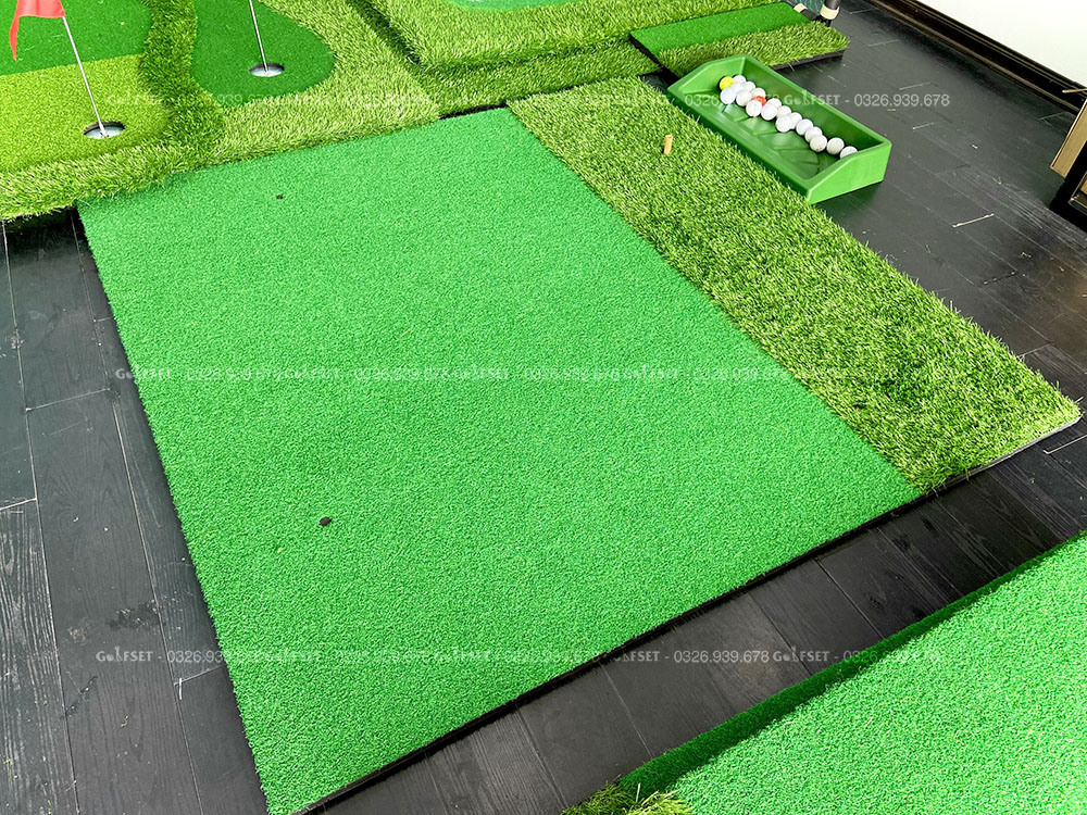 Thảm Swing Golf 2D Kích Thước 150x150cm/ Thảm Tập Phát Bóng Golf Tại Nhà, Sân Tập/ Tặng 2 Tee Cao Su