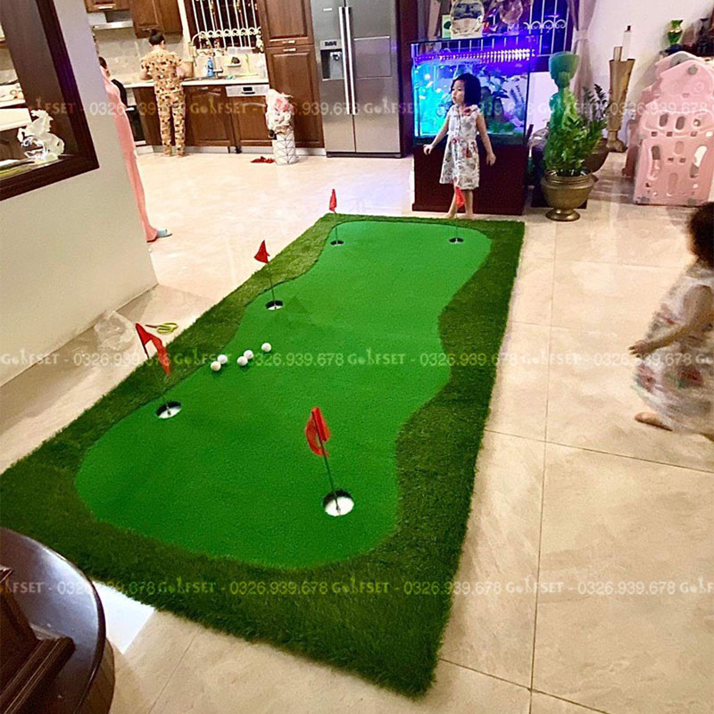 Thảm Tập Golf Putting Kích Thước 1.5M x 3M/ Tặng kèm 3 Bóng Golf