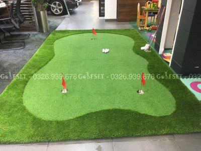 Thảm Tập Putt Golf Kích Thước 3M x 2M, 3 Hố Cờ, Tặng 5 Bóng Golf