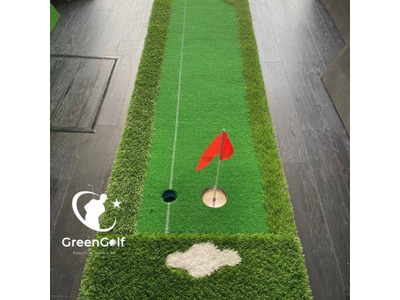Thảm Tập Putt Viền Vạch Trắng_ Thảm Tập Golf Di Động