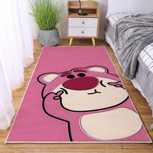 Thảm trải chân giường cho bé - Gấu hồng