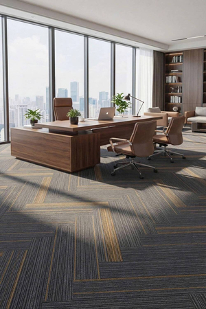 Thảm trải sàn gạch đế PVC sợi polypropylene KT 25cmx100cm HLO-LENKA 02 HNO