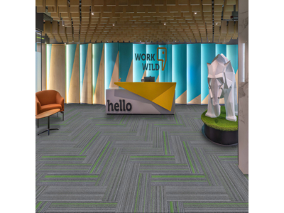 Thảm trải sàn tấm đế cao su PVC KT 25cmx100cm GOM-MELODYFOREST 02 HNM