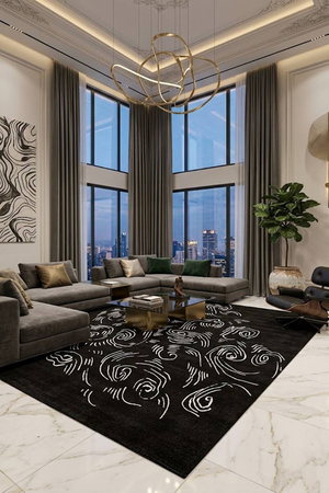 Thảm trang trí hiện đại phá cách HLO-BELLA BLK8030B HNO