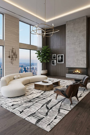 Thảm trang trí hiện đại phá cách HLO-BELLA BLK8032B HNO