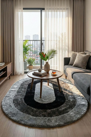 Thảm trang trí phòng khách phòng ngủ dòng thảm lông dài HLO-5D AB2102 HNO