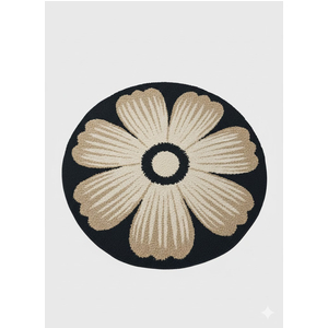 Thảm tròn lông cừu 1.6m x1.6m - Hoa may mắn