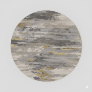 Thảm tròn lông cừu 1.6m x1.6m - Loang xám