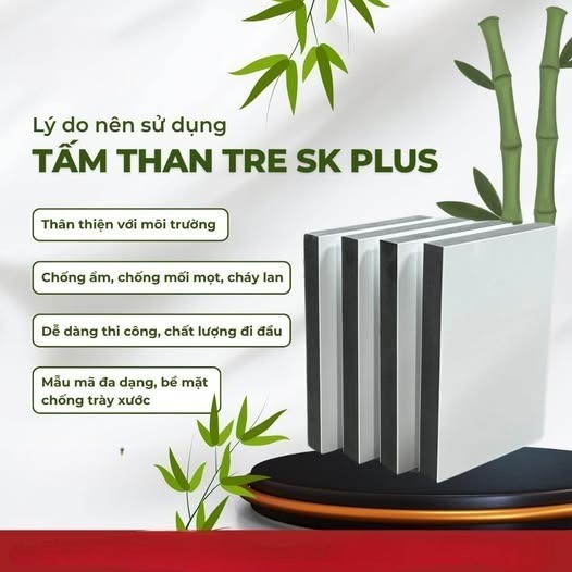 Tấm ốp sợi than tre SK PHỦ PET 8mm - 17mm ( dùng làm nội thất) TẠI HCM