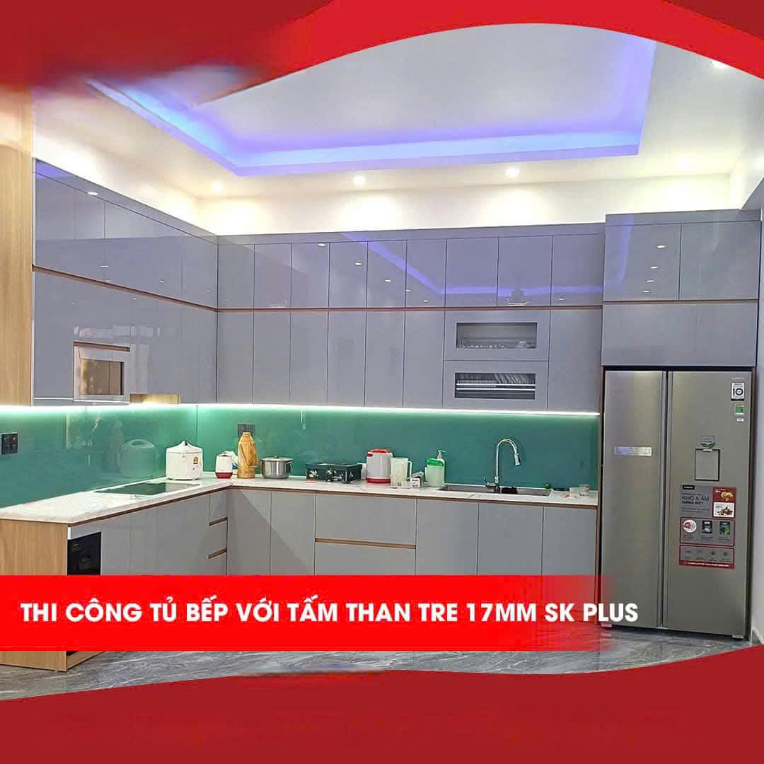 Tấm ốp sợi than tre SK PHỦ PET 8mm - 17mm ( dùng làm nội thất) TẠI HCM