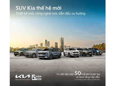 Tháng 9, Kia ưu đãi tương đương 50% lệ phí trước bạ và nhiều quà tặng hấp dẫn