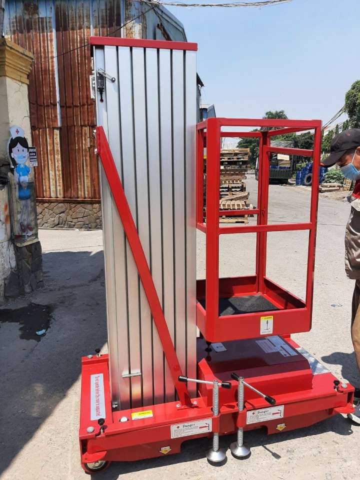 Thang nâng đơn cột đứng | Thang nâng người mini 9m giá rẻ