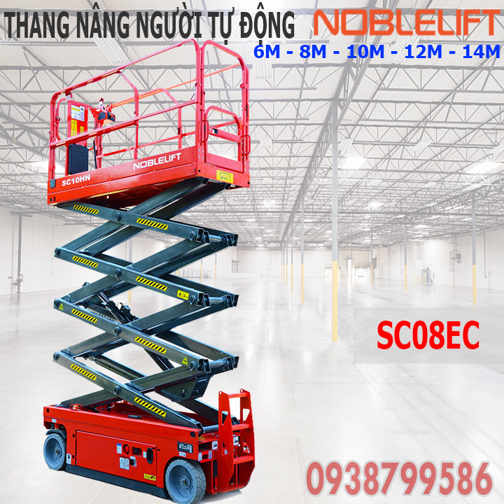 Thang nâng người ziczac 6m tải 230kg tự hành của Noblelift
