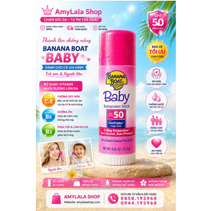 Thanh lăn chống nắng Banana Boat Baby Face & Body Stick Suncreen SPF50/UVA/UVB 15.6g - 0858193968 - 0944193968 - amylalashop.com -