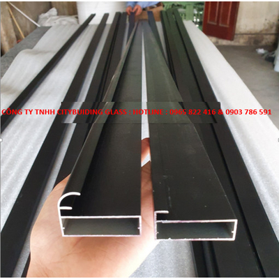 Thanh Nhôm Cánh Kính 20 X 45mm màu đen mờ