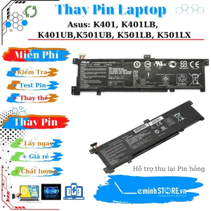 Pin Laptop Asus K401, K401LB, K401UB