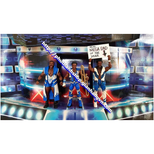 WWE THE NEW DAY - ELITE (XANH DƯƠNG) (XAVIER WOODS - ELITE 42, KOFI KINGSTON - ELITE 43, BIG E - ELITE 44) (KHÔNG HỘP)