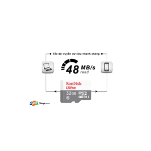 Thẻ nhớ MicroSDHC SanDisk Ultra 32GB Class 10 48MB/s (Xám)