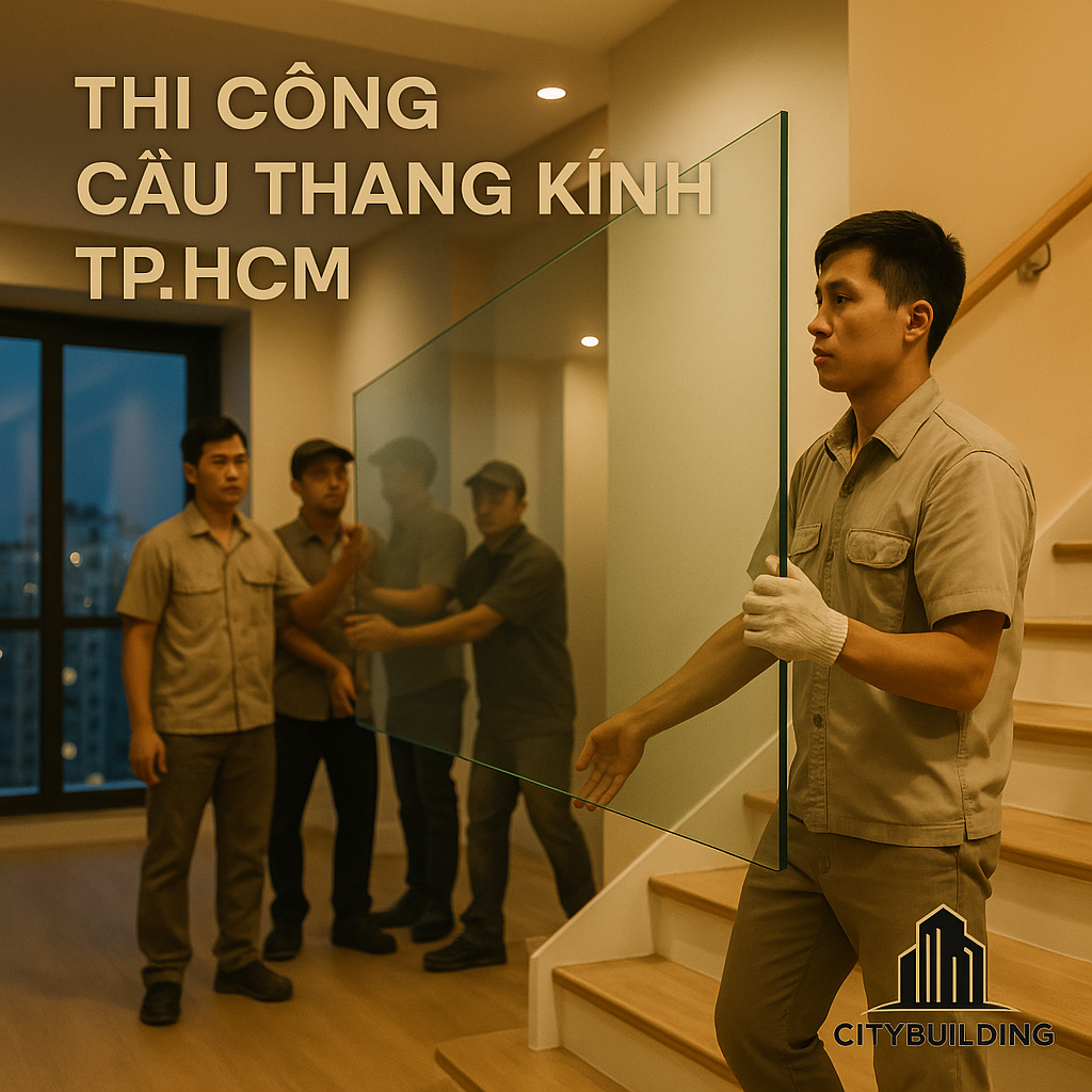 Dịch vụ thi công cầu thang kính cường lực tại TP.HCM Phường Bàn Cờ do Citybuilding thực hiện mang lại sự an toàn, sang trọng và hiện đại cho mọi công trình nhà phố, nhà cải tạo, căn hộ cho thuê, shophouse và văn phòng.