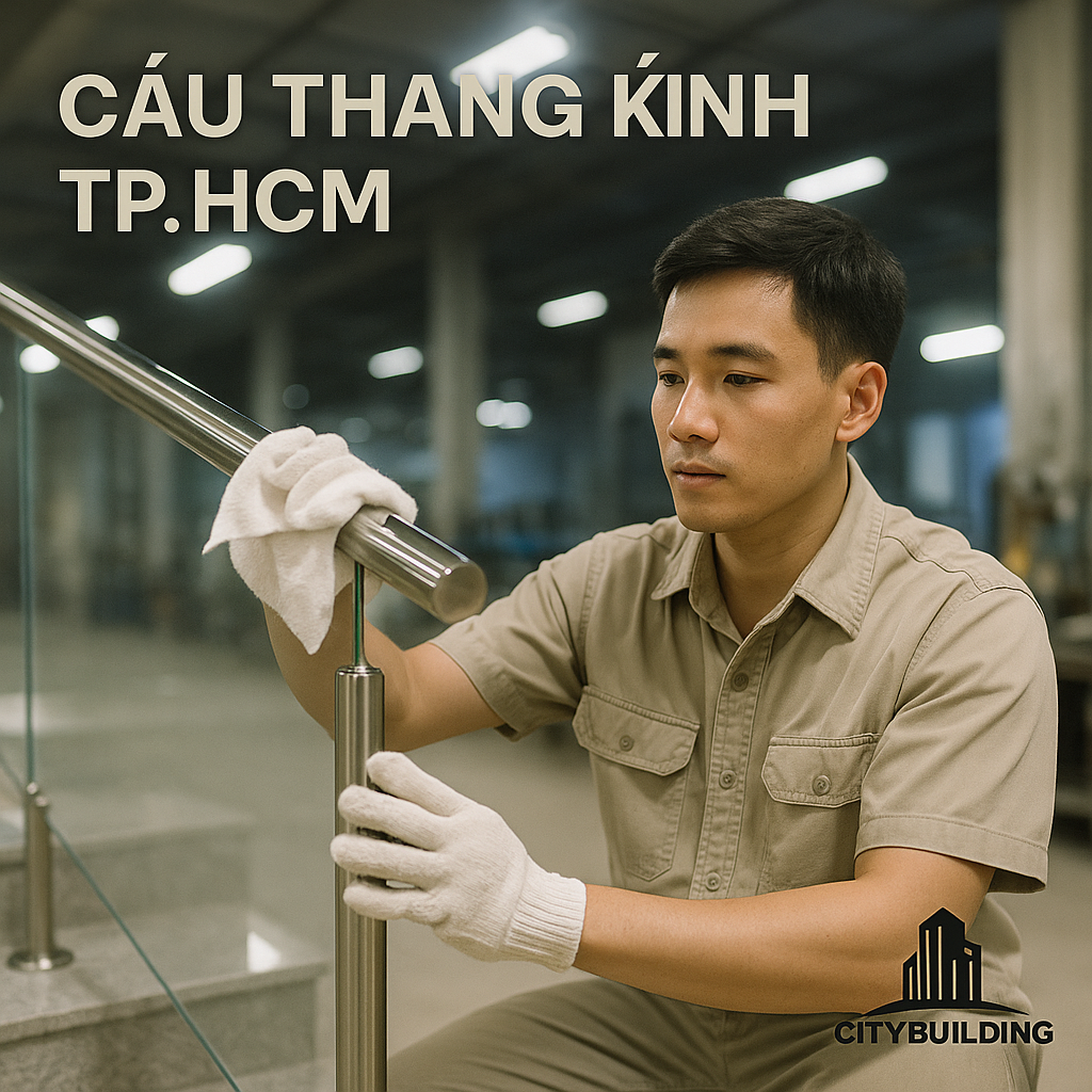 💎 Dịch vụ thi công cầu thang kính cường lực tại TP.HCM Phường Bình Phú bởi Citybuilding. Khảo sát nhanh, sản xuất trực tiếp tại xưởng, thợ giỏi hơn mười năm kinh nghiệm, lắp đặt chuẩn kỹ thuật, giá tốt, bảo hành rõ ràng, uy tín hàng đầu tại khu vực Bình Phú Quận 6.