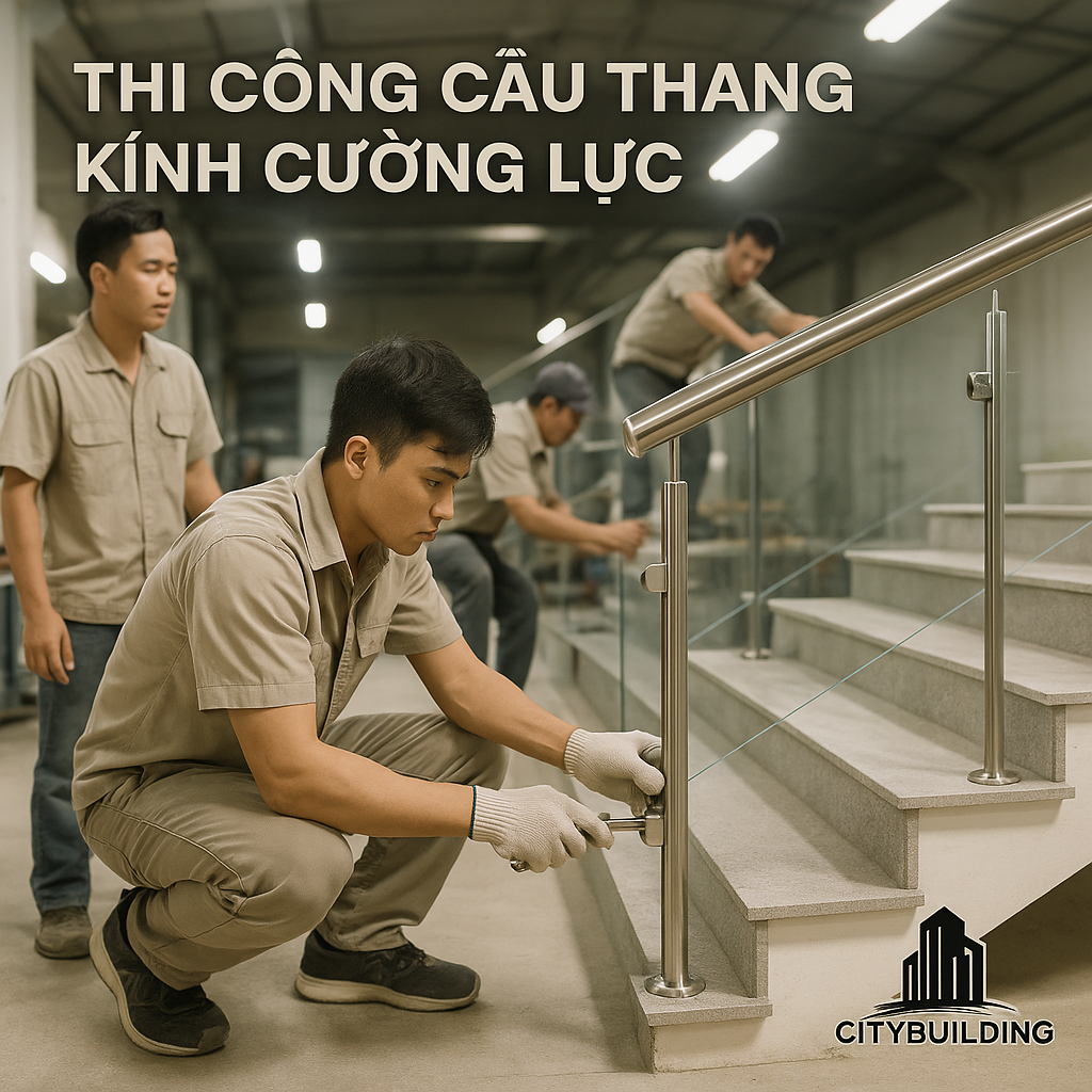 💎 THI CÔNG CẦU THANG KÍNH CƯỜNG LỰC TẠI TP.HCM PHƯỜNG HIỆP BÌNH – BÁO GIÁ LẮP ĐẶT CHUẨN XƯỞNG CITYBUILDING
