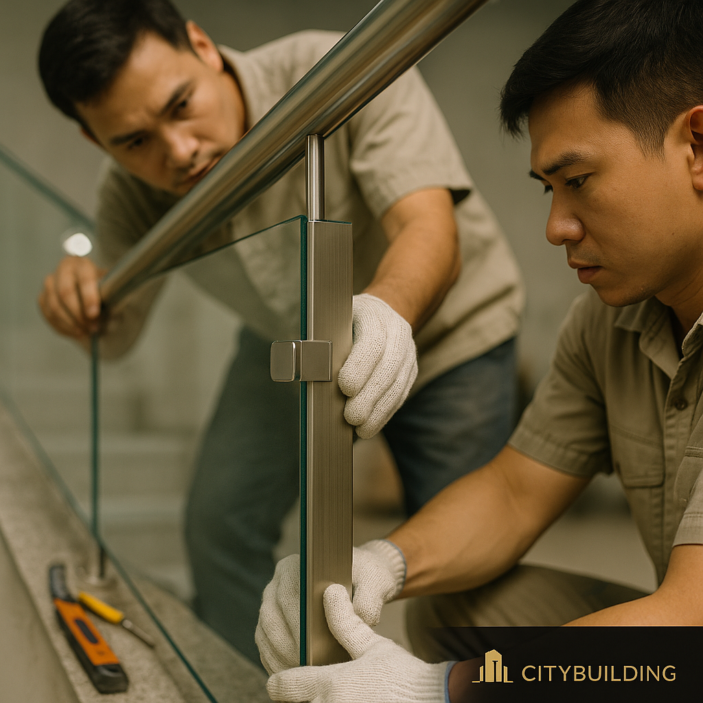 💎 THI CÔNG CẦU THANG KÍNH CƯỜNG LỰC TẠI TP.HCM PHƯỜNG THỦ ĐỨC – BÁO GIÁ LẮP ĐẶT CHUẨN XƯỞNG CITYBUILDING