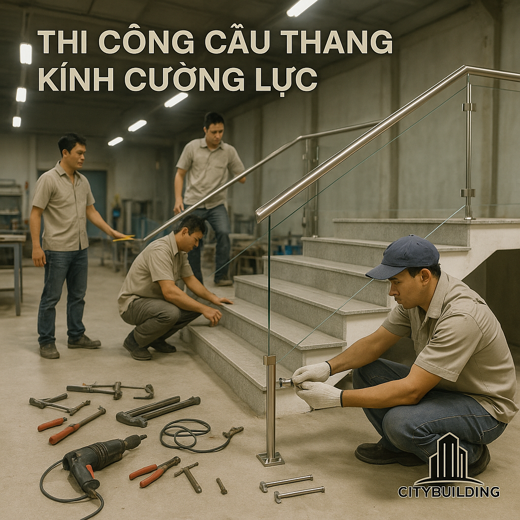 Dịch vụ thi công cầu thang kính cường lực tại TP.HCM Phường Vĩnh Hội của Citybuilding mang đến giải pháp hoàn thiện không gian sống hiện đại, tinh tế và bền vững cho mọi công trình nhà phố, nhà liền kề, căn hộ cho thuê, shophouse và văn phòng.