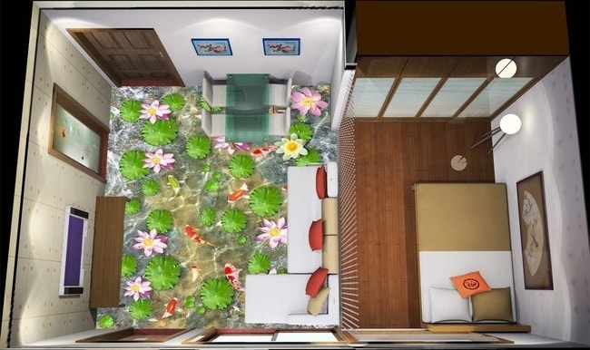 Thiết kế thi công nội thất- Gạch 3d lát nền Thiết kế thi công nội thất- Gạch 3d lát nền
