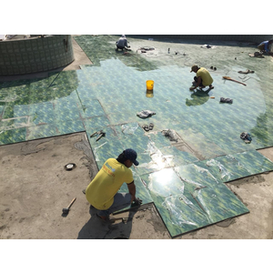 Thi công gạch 3d hồ bơi phan thiết