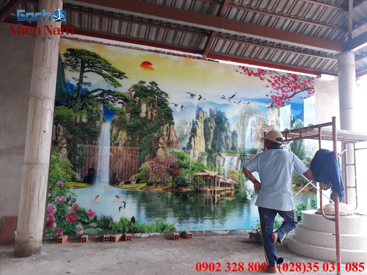 Thi công Gạch tranh 3D chú Năm Thuyền Quận 12 Thi công Gạch tranh 3D chú Năm Thuyền Quận 12