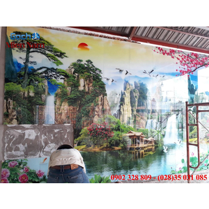 Thi công Gạch tranh 3D chú Năm Thuyền Quận 12