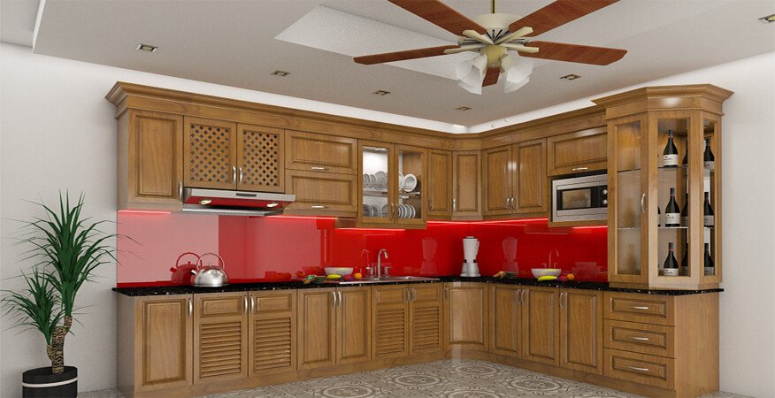 Thi công lắp đặt kính màu ốp bếp tại Quận 11, Tp HCM