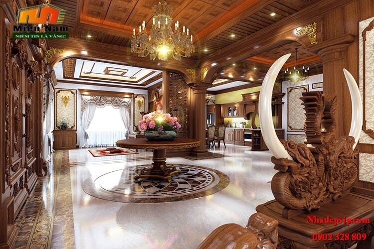 Thiết kế thi công nội thất biệt thự cổ điển bằng gỗ gõ gia đình chị Lan Bình Tân Thiết kế thi công nội thất biệt thự cổ điển bằng gỗ gõ gia đình chị Lan Bình Tân