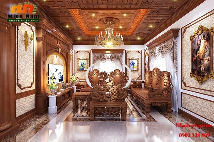 Thiết kế thi công nội thất biệt thự cổ điển bằng gỗ gõ gia đình chị Lan Bình Tân Thiết kế thi công nội thất biệt thự cổ điển bằng gỗ gõ gia đình chị Lan Bình Tân