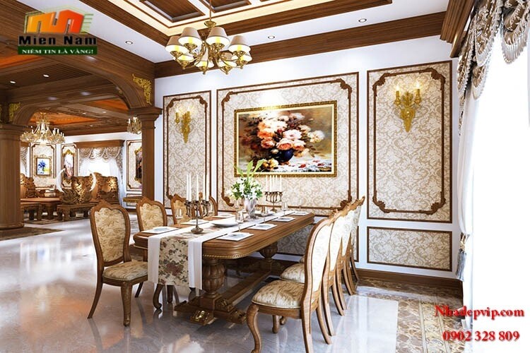 Thiết kế thi công nội thất biệt thự cổ điển bằng gỗ gõ gia đình chị Lan Bình Tân Thiết kế thi công nội thất biệt thự cổ điển bằng gỗ gõ gia đình chị Lan Bình Tân