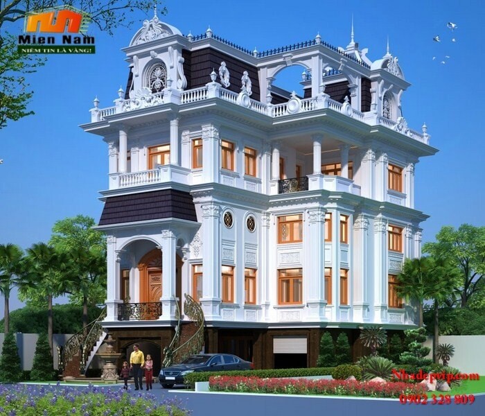 Thiết kế Thi công biệt thự cổ điển Anh Hùng Tây Ninh Thiết kế Thi công biệt thự cổ điển Anh Hùng Tây Ninh