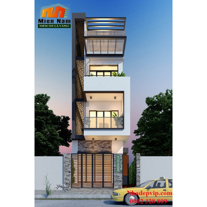 Thiết kế nhà phố 1 trệt 3 lầu gia đình anh Vĩnh chị Mây đường Võ Văn Kiệt, Quận 6