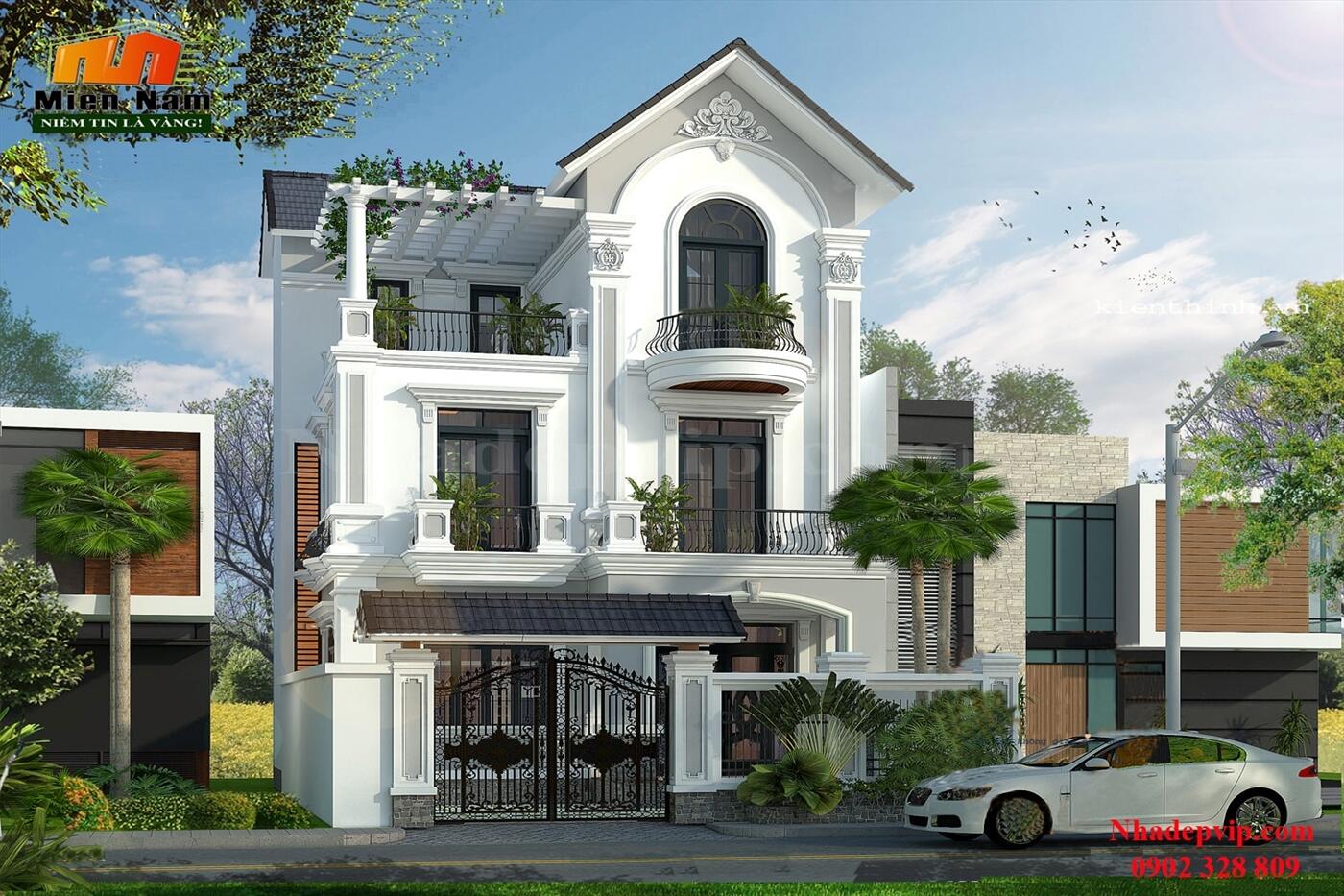 Thiêt kế thi công biệt thự Chú Đức Củ Chi