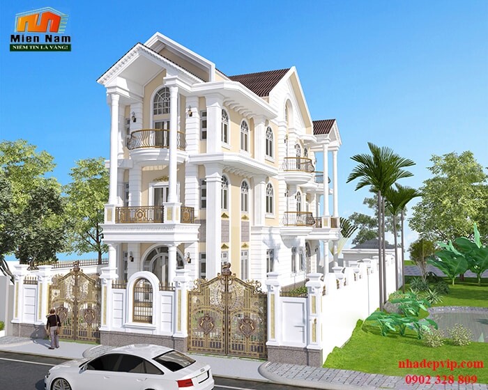 Thiết kế thi công biệt thự cổ điển Anh Khanh Đồng Tháp Thiết kế thi công biệt thự cổ điển Anh Khanh Đồng Tháp