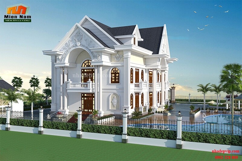 Thiết kế thi công biệt thự cổ điển chú Thập Hóc Môn Thiết kế thi công biệt thự cổ điển chú Thập Hóc Môn