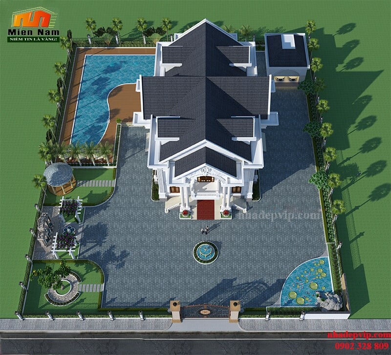 Thiết kế thi công biệt thự cổ điển chú Thập Hóc Môn Thiết kế thi công biệt thự cổ điển chú Thập Hóc Môn