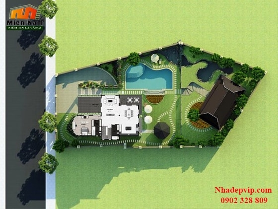 Thiết kế thi công biệt thự vườn chị Trang Tiền Giang Thiết kế thi công biệt thự vườn chị Trang Tiền Giang