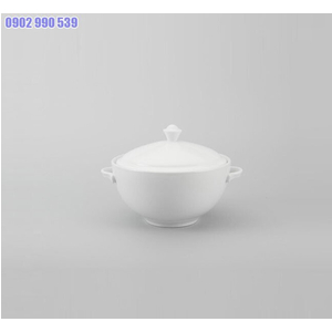 THỐ + NẮP 18CM CAMELLIA TRẮNG