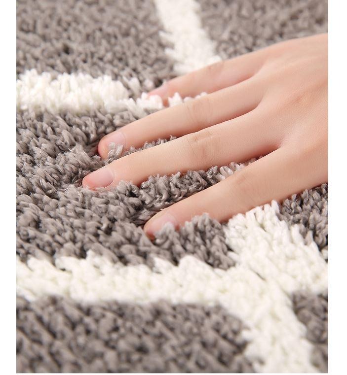 Thảm chùi chân sợi len siêu mềm thấm hút tốt ROOMRUSH- hình thoi