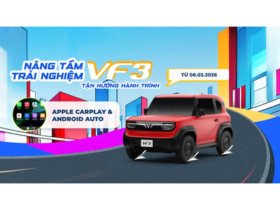 THÔNG BÁO TRIỂN KHAI NÂNG CẤP APPLE CARPLAY/ANDROID AUTO DÀNH CHO KHÁCH HÀNG VF 3 TIÊN PHONG