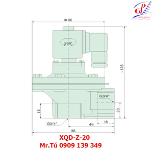 Van giũ bụi XQD-Z-20 khớp nối ren