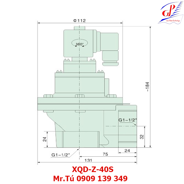 thông số kỹ thuật Van giũ bụi XQD-Z-40S khớp nối ren