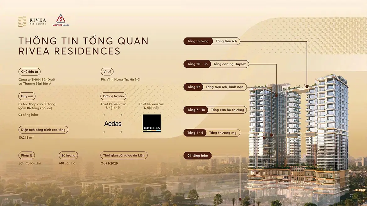 Dự Án Rivea Hanoi Vĩnh Hưng: Đánh Giá Chi Tiết, Bảng Giá & CSBH Mới Nhất Từ CĐT Meyland
