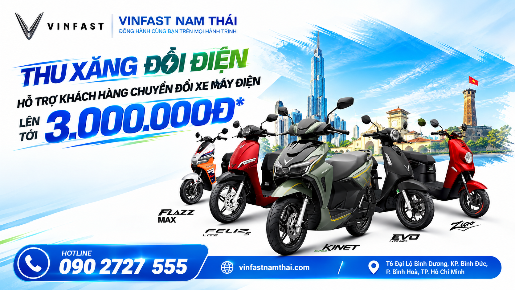 THU XĂNG – ĐỔI ĐIỆN: HỖ TRỢ ĐẾN 3 TRIỆU ĐỒNG KHI MUA XE MÁY ĐIỆN VINFAST